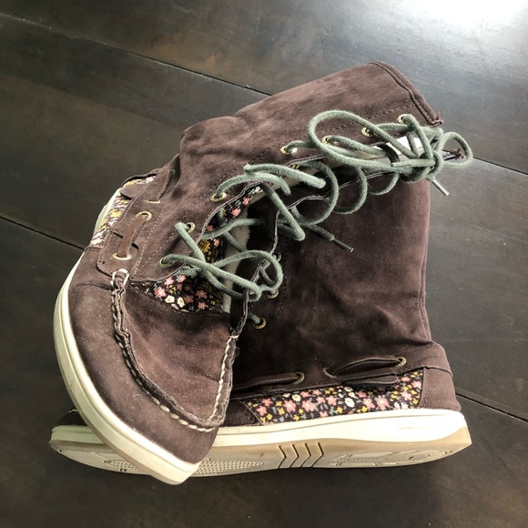 Call it Spring Brown and Floral Lined Boots - Picture 3 of 6